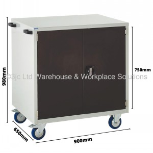 Euroslide Storage Cabinet Mobile 2 Door Cupboard